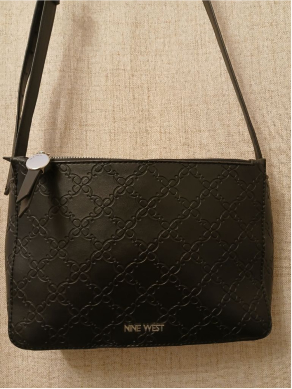 Women's Nine West Black Monogram Mini Crossbody